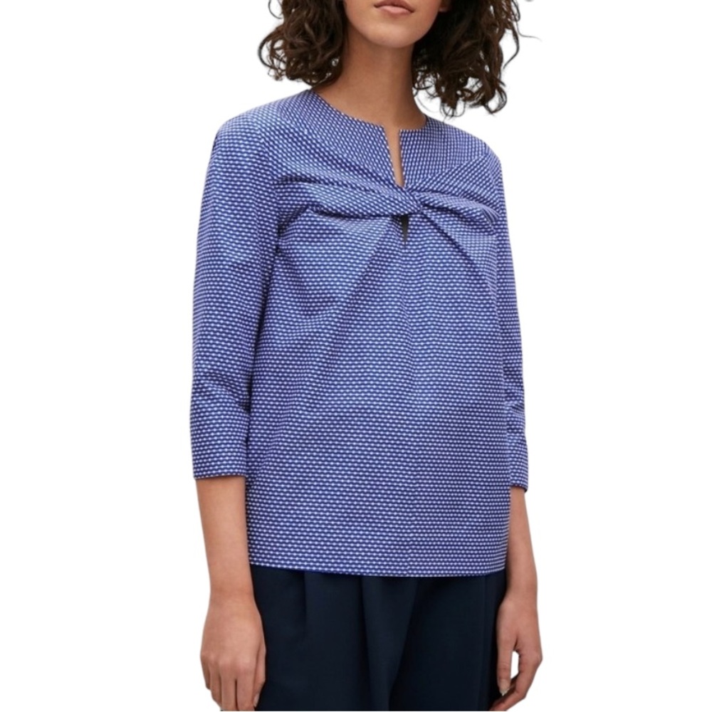 COS cotton poplin 3/4 length sleeve loose fit top size L excellent condition